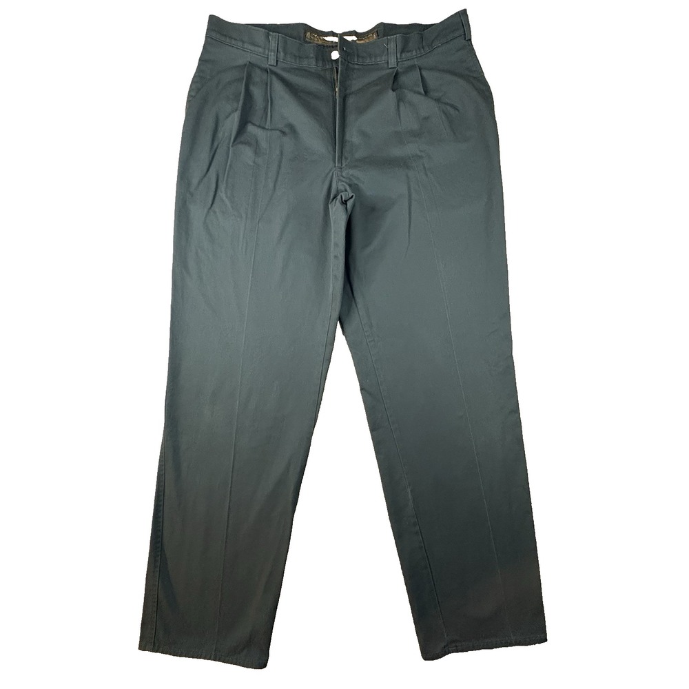 VTG Duxbak Men's 39.5x33 Green Pleated Chino Pants USA Hunting Outdoor SEE DESC